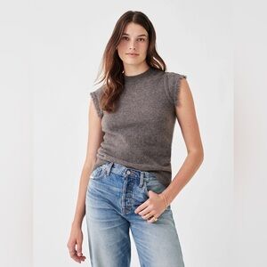 Faherty Colette Sweater Tee in Charcoal Size XS
